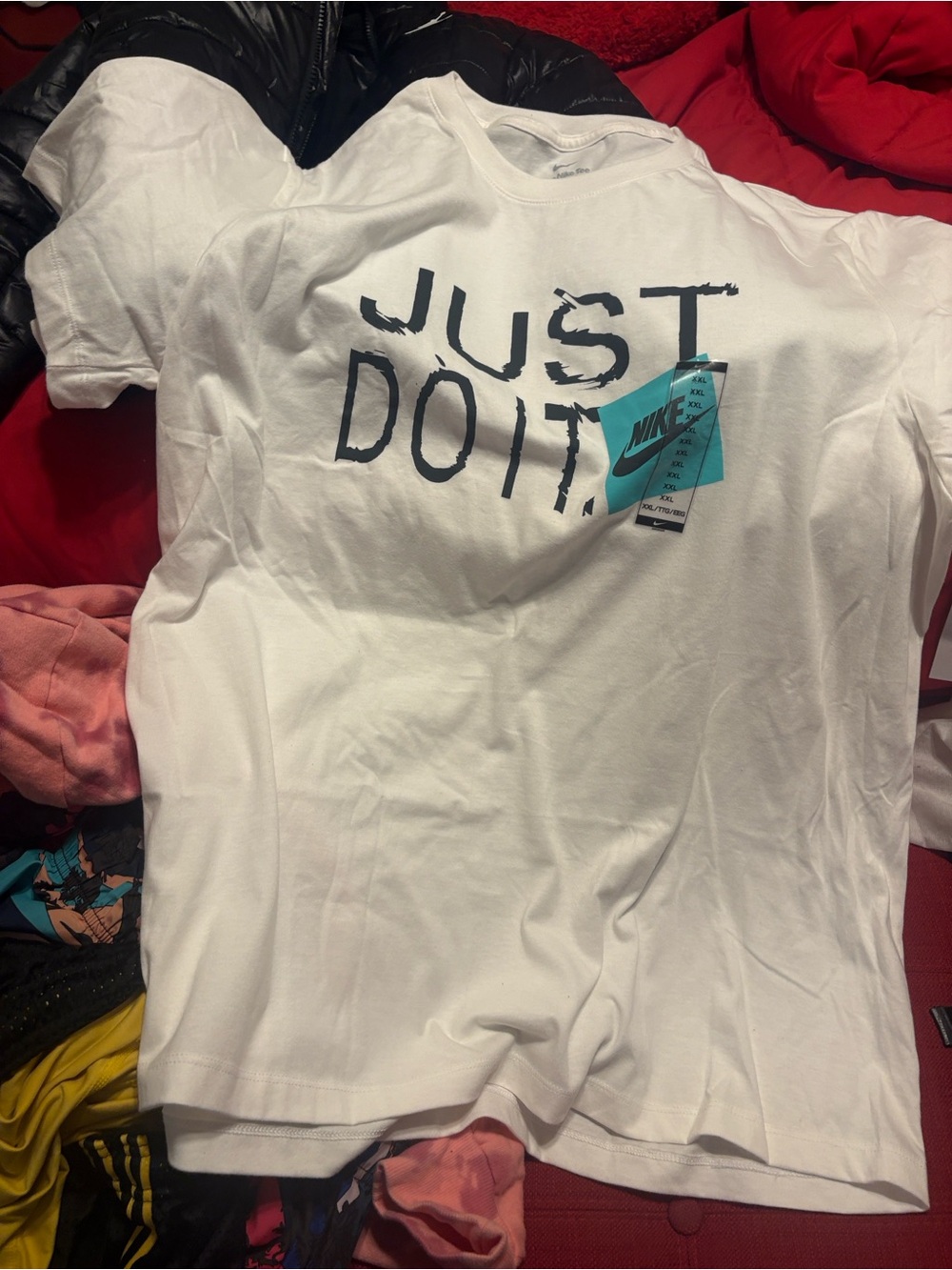 Nike White Tee with Black 'JUST DO IT' Graphic